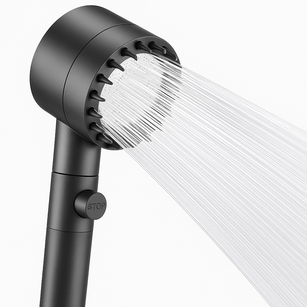 3-Mode High Pressure Shower Head with Massage Brush
