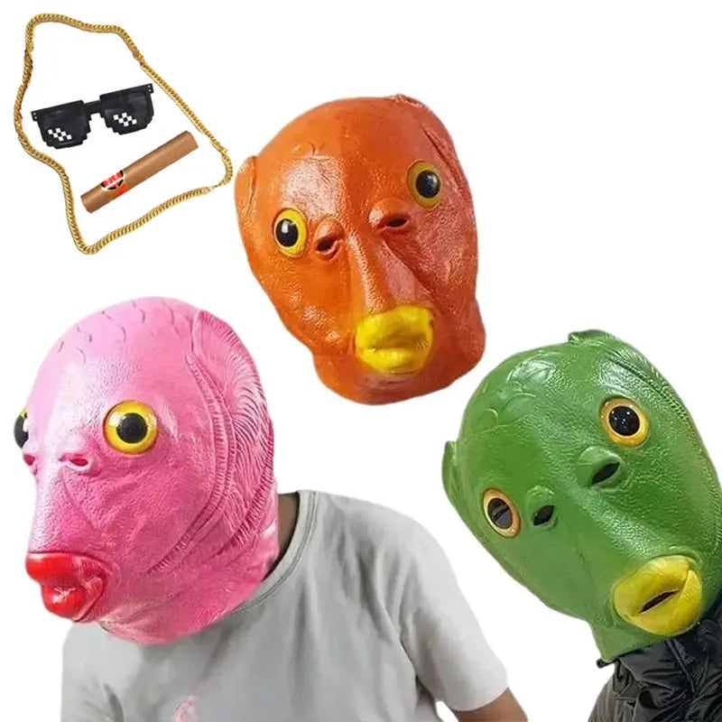 Green Fish Monster Mask