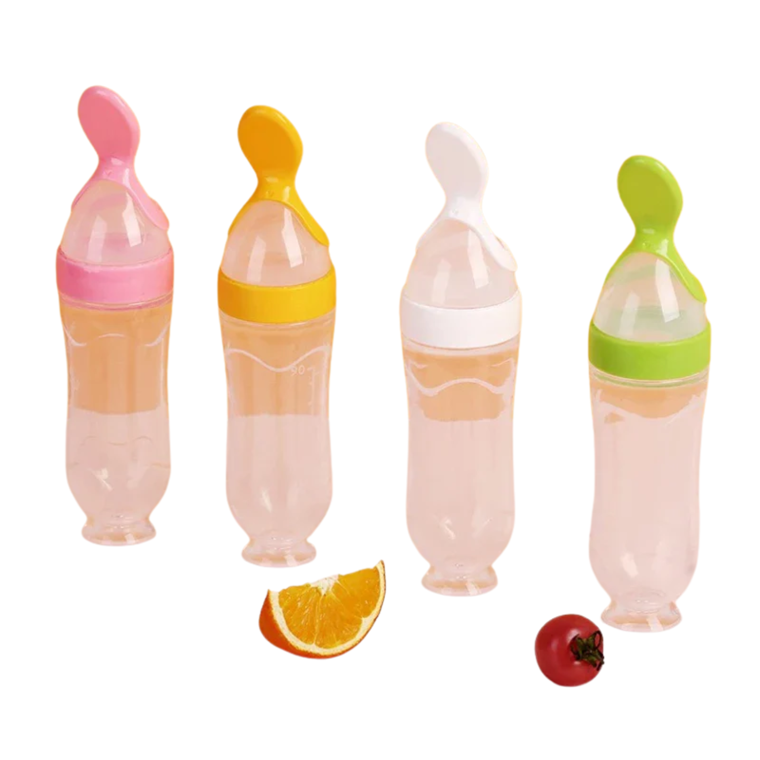 Silicone Baby Bottle with Spoon