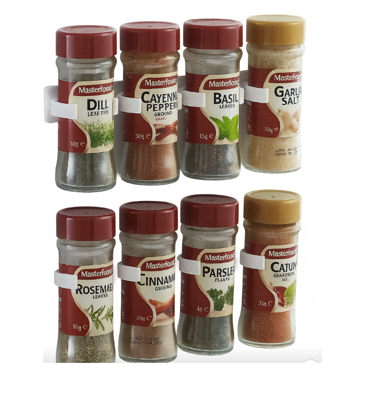 2x Grey Wall-Mounted Spice Jar Rack
