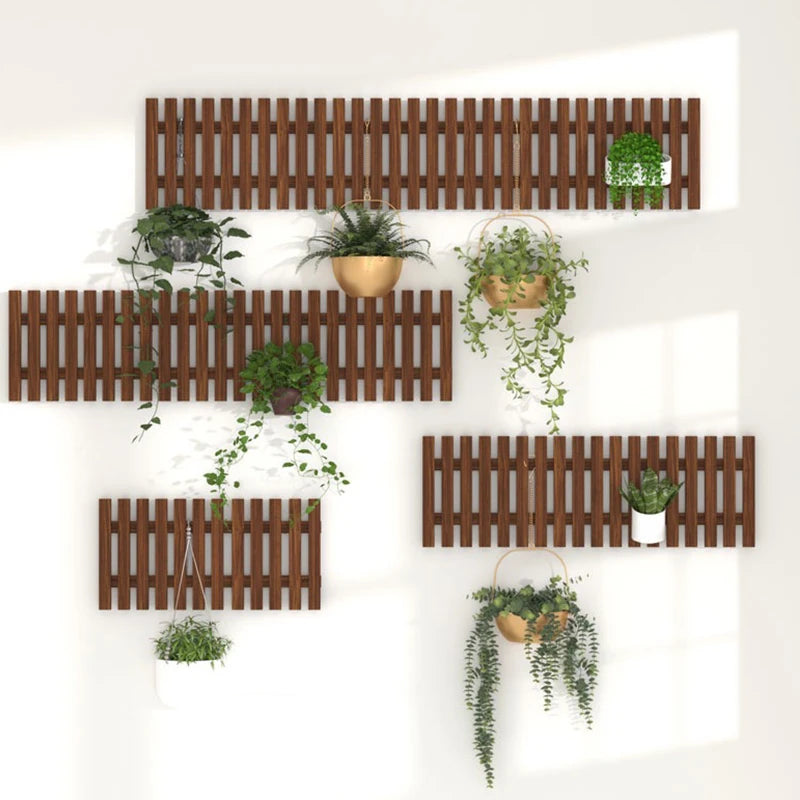 Bohemian Wooden Grid Flower Rack