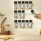 2x Grey Wall-Mounted Spice Jar Rack