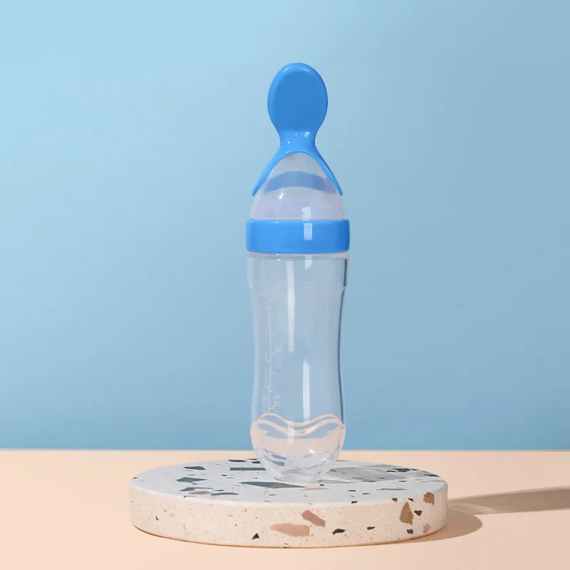 Silicone Baby Bottle with Spoon
