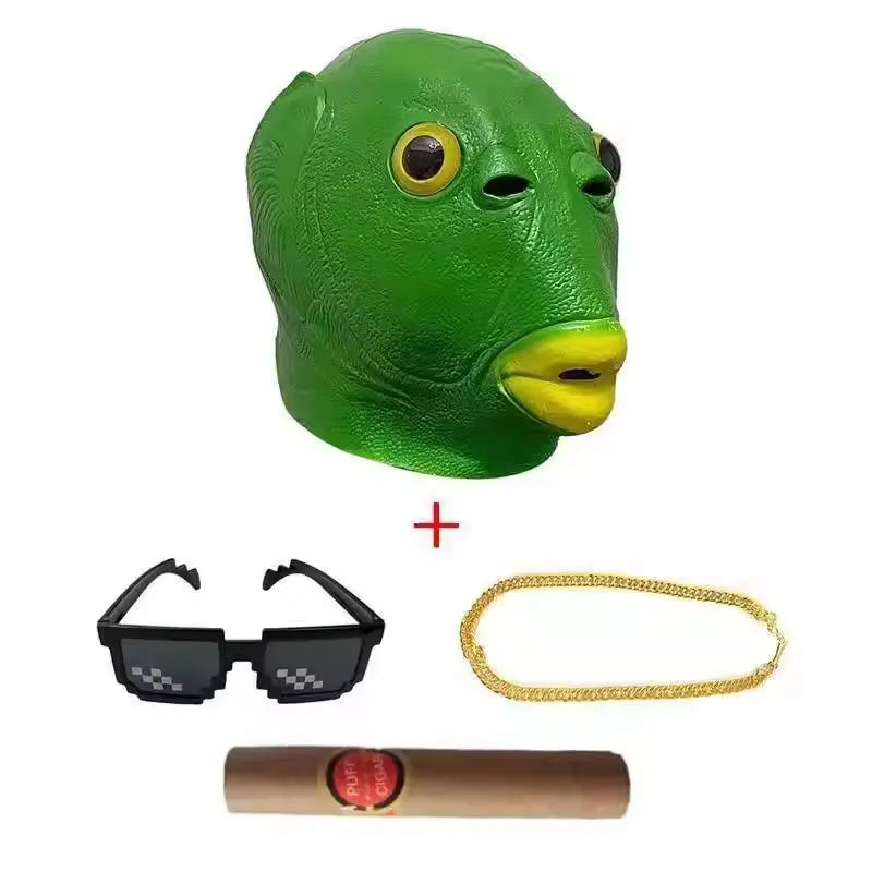Green Fish Monster Mask