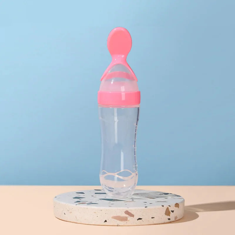 Silicone Baby Bottle with Spoon