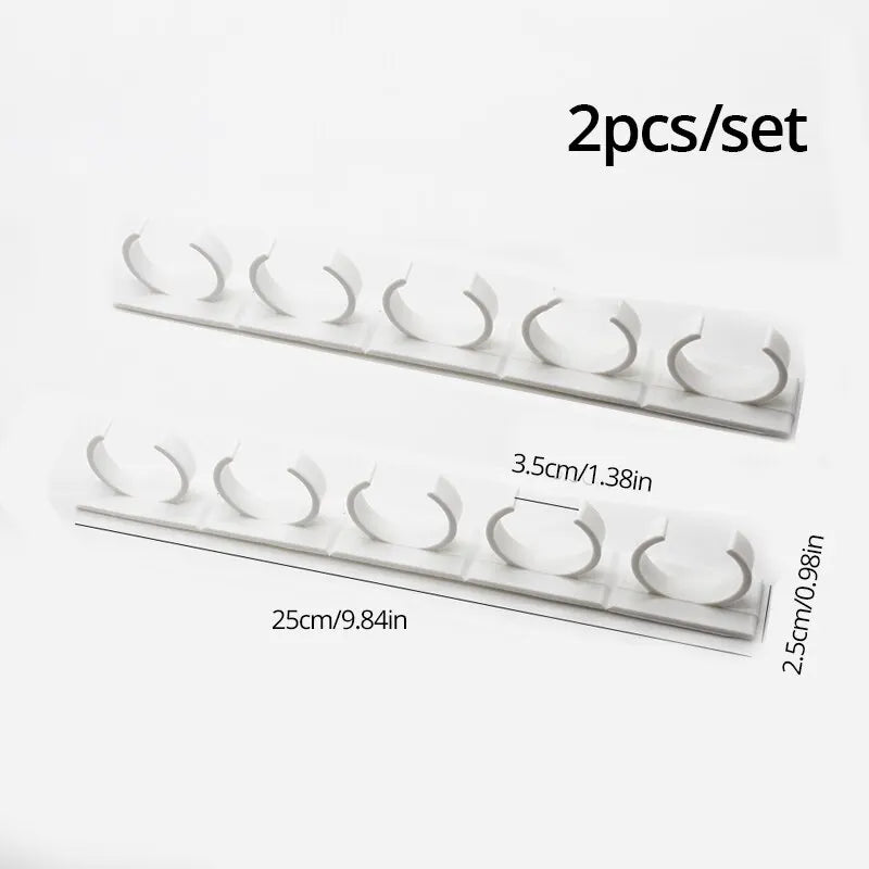 2x Grey Wall-Mounted Spice Jar Rack