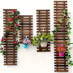 Bohemian Wooden Grid Flower Rack