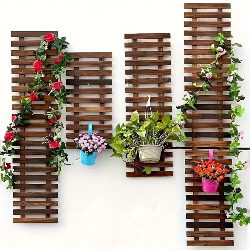 Bohemian Wooden Grid Flower Rack
