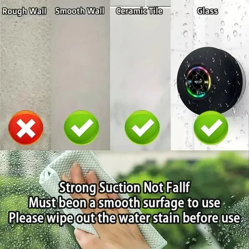 Waterproof Bluetooth Speaker with Suction Cup