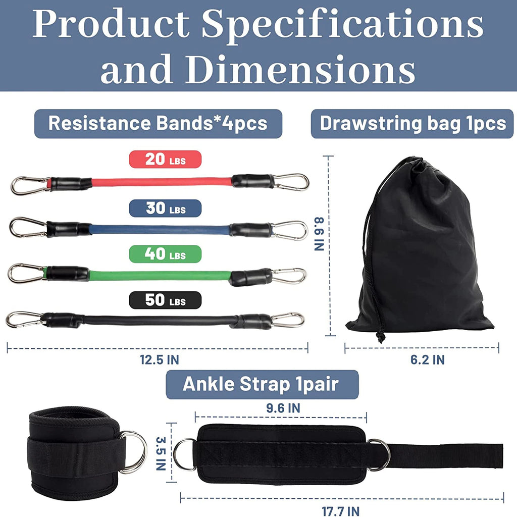 7-Piece Resistance Band Set with Ankle Straps