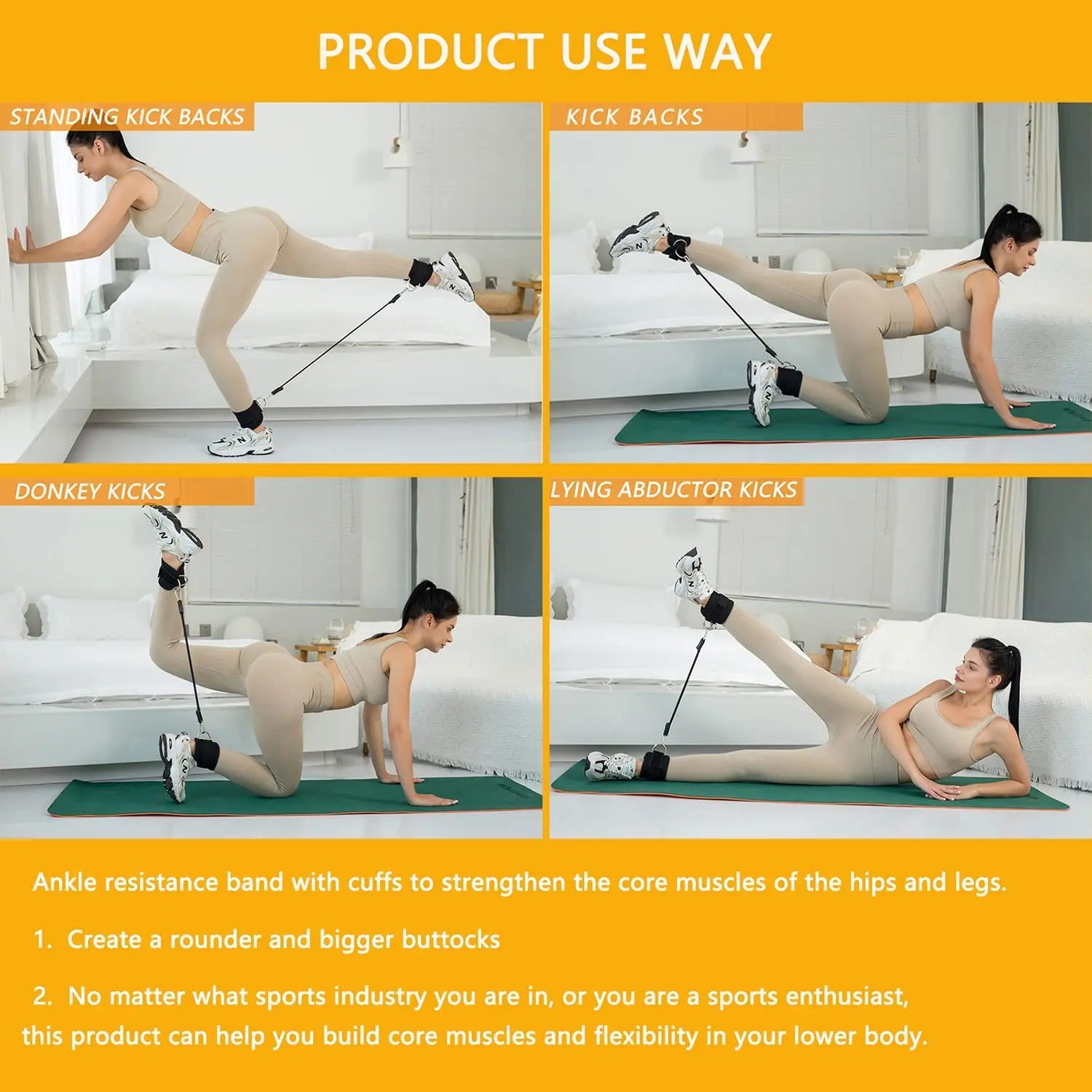 7-Piece Resistance Band Set with Ankle Straps
