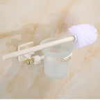 Antique Wall-Mounted Toilet Brush Holder Set