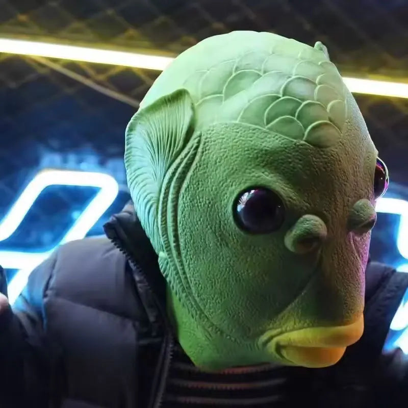 Green Fish Monster Mask