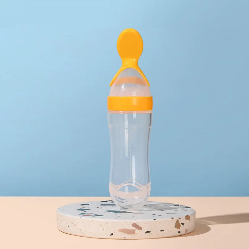 Silicone Baby Bottle with Spoon