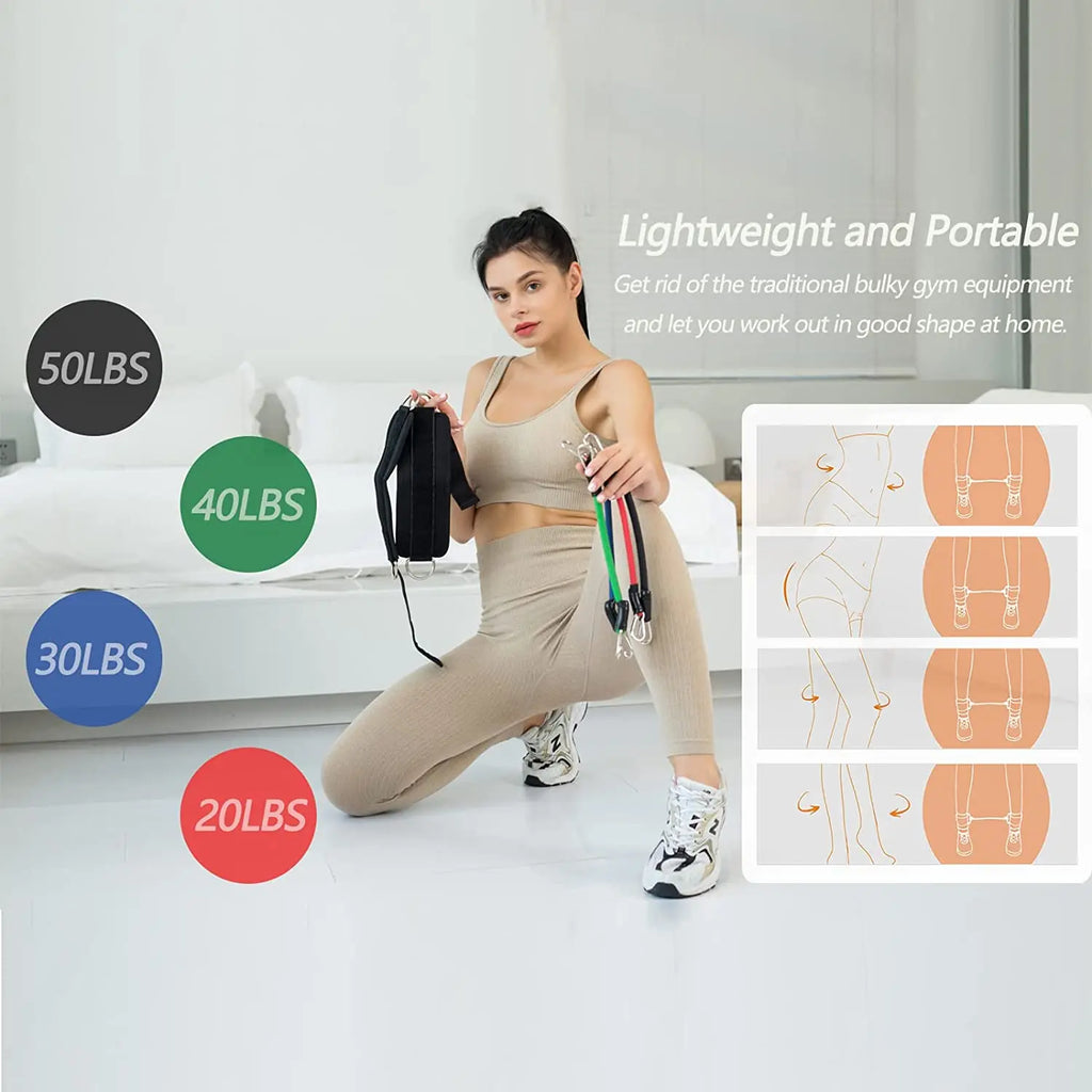 7-Piece Resistance Band Set with Ankle Straps