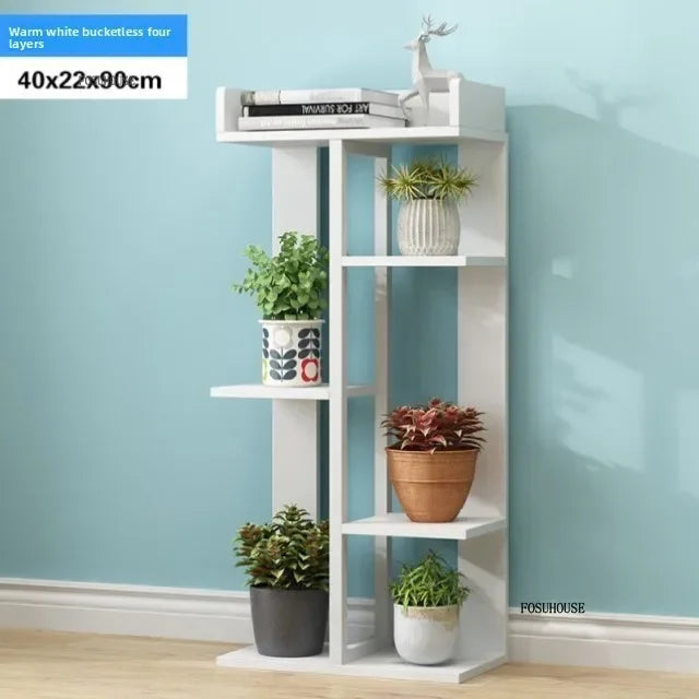 Multi-Layer Wooden Plant Shelf