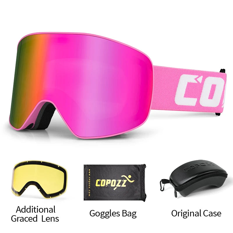 Ski Goggles – Anti-Fog, UV400 Protection, OTG, Cylindrical Lens