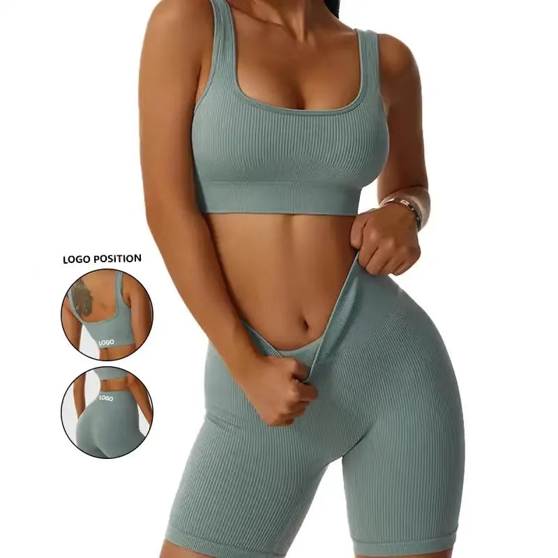 Seamless Ribbed Yoga Set
