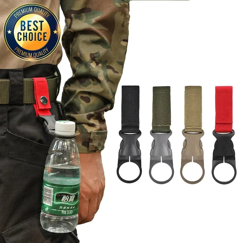 Outdoor Webbing Buckle Bottle Holder with Carabiner
