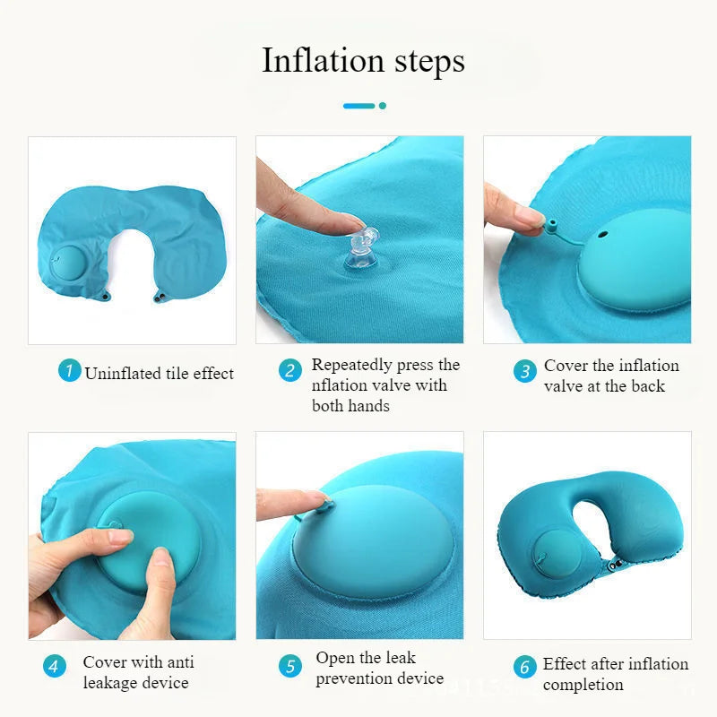 U-Shaped Inflatable Travel Pillow