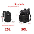 25L / 50L Waterproof Tactical Backpack