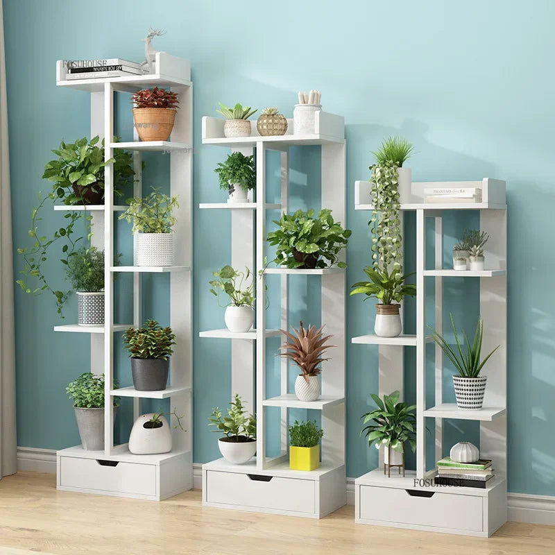 Multi-Layer Wooden Plant Shelf
