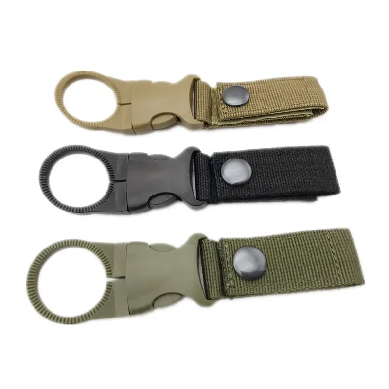 Outdoor Webbing Buckle Bottle Holder with Carabiner